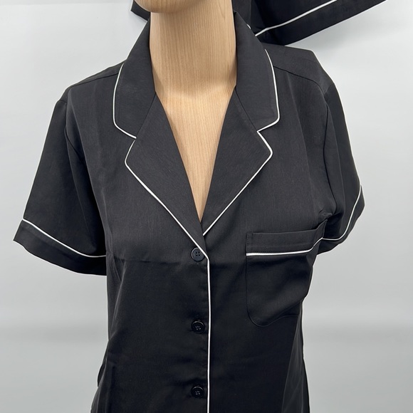 🆕Generation Love Lenox Black White Pajama Set Shorts Pockets Lounge Sleepwear - Picture 15 of 16